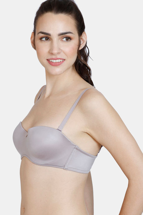 Zivame Marshmallow Padded Wired Low Demi Coverage Strapless - Grey — image 4